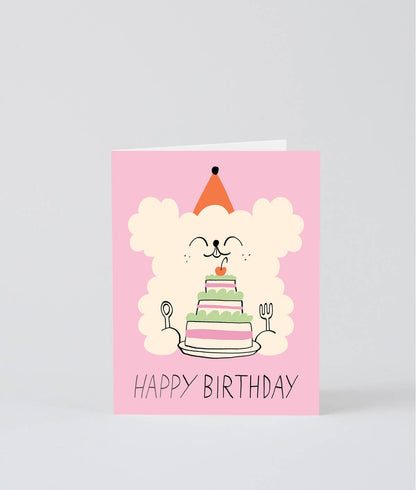 Happy Birthday Dog &amp; Cake Kids Birthday Card