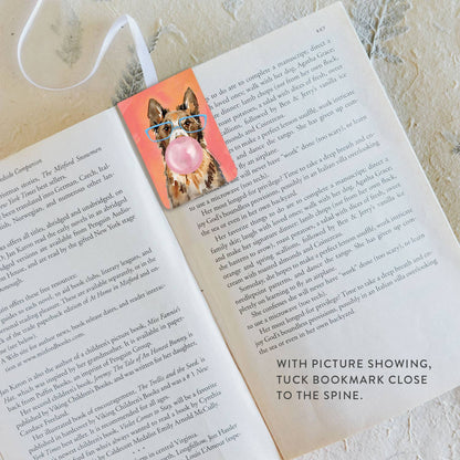 Puppy Bubble Bike Ribbon Bookmark