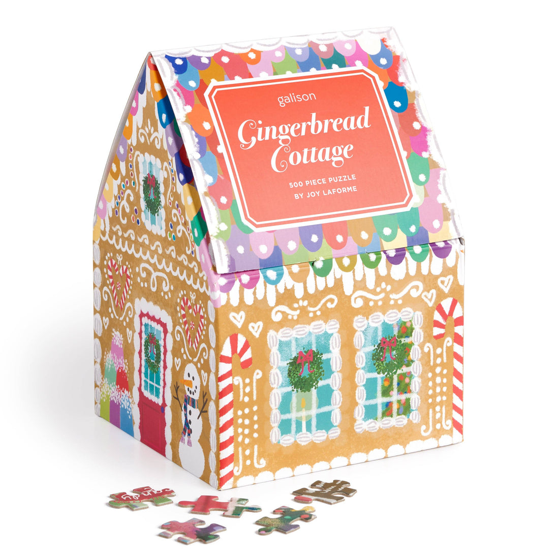 Galison: Gingerbread Cottage by Joy LaForme 500 Piece Puzzle In A House