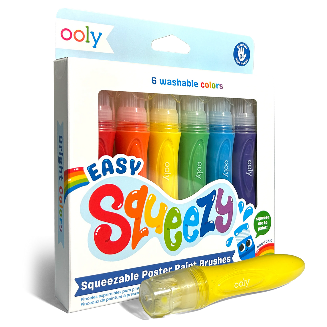 Easy Squeezy Squeezable Poster Paint Brushes - Set of 6