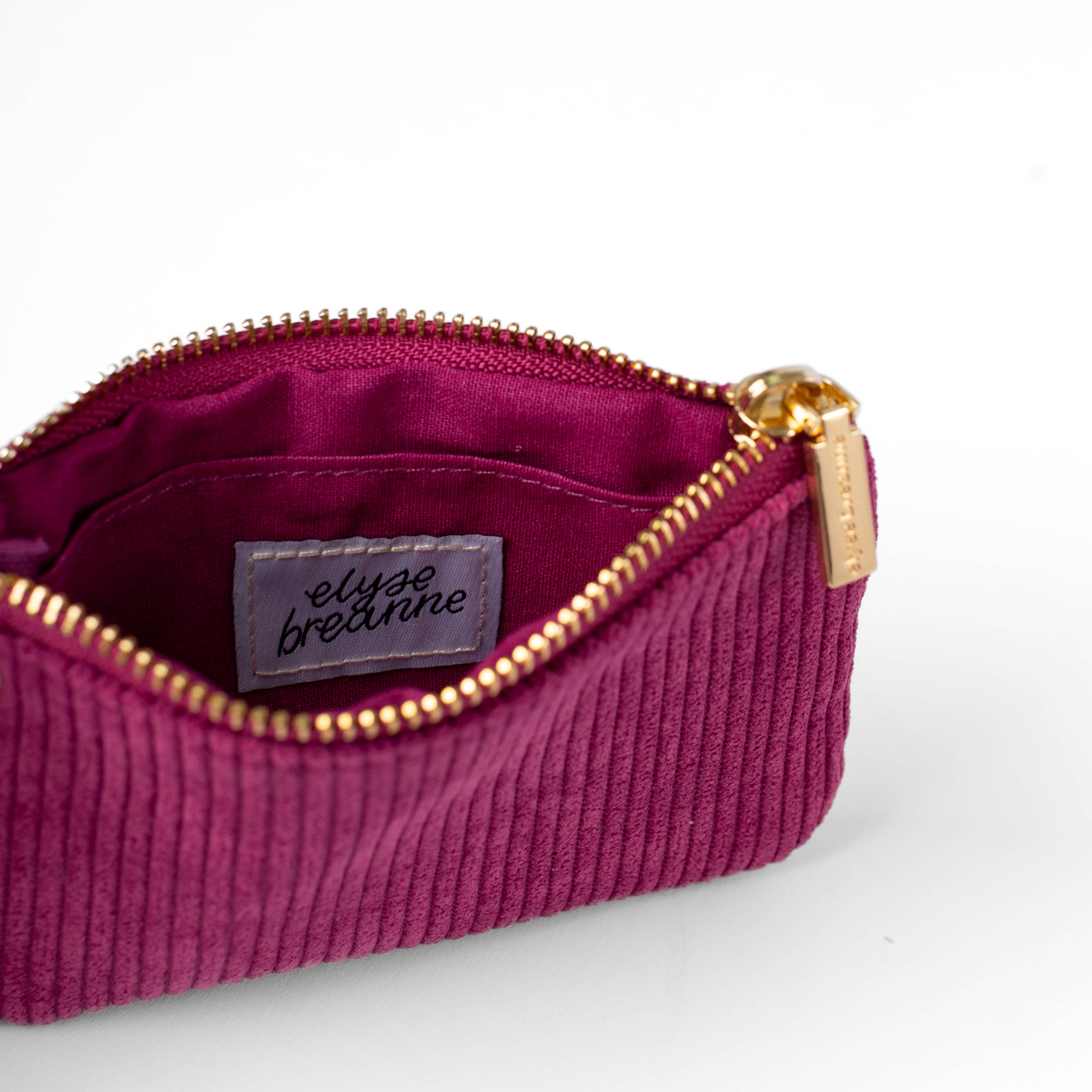 Raspberry Corduroy Coin Pouch