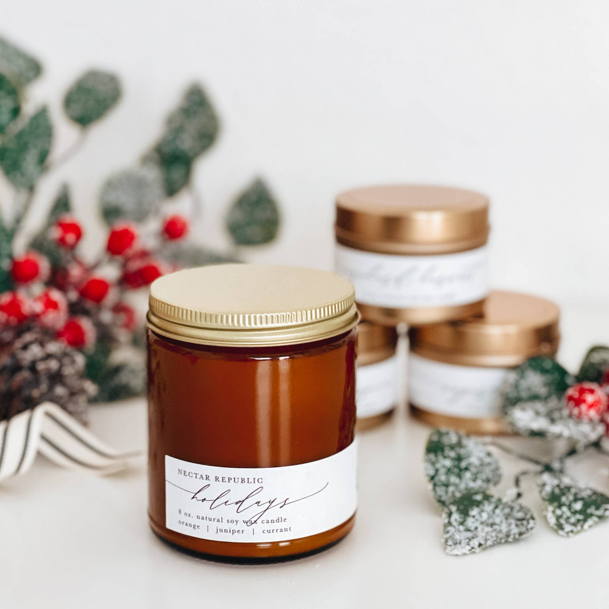 Holidays Jar Soy Candle | christmas winter holiday