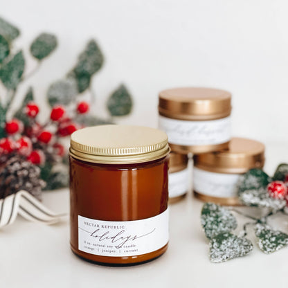 Holidays Jar Soy Candle | christmas winter holiday