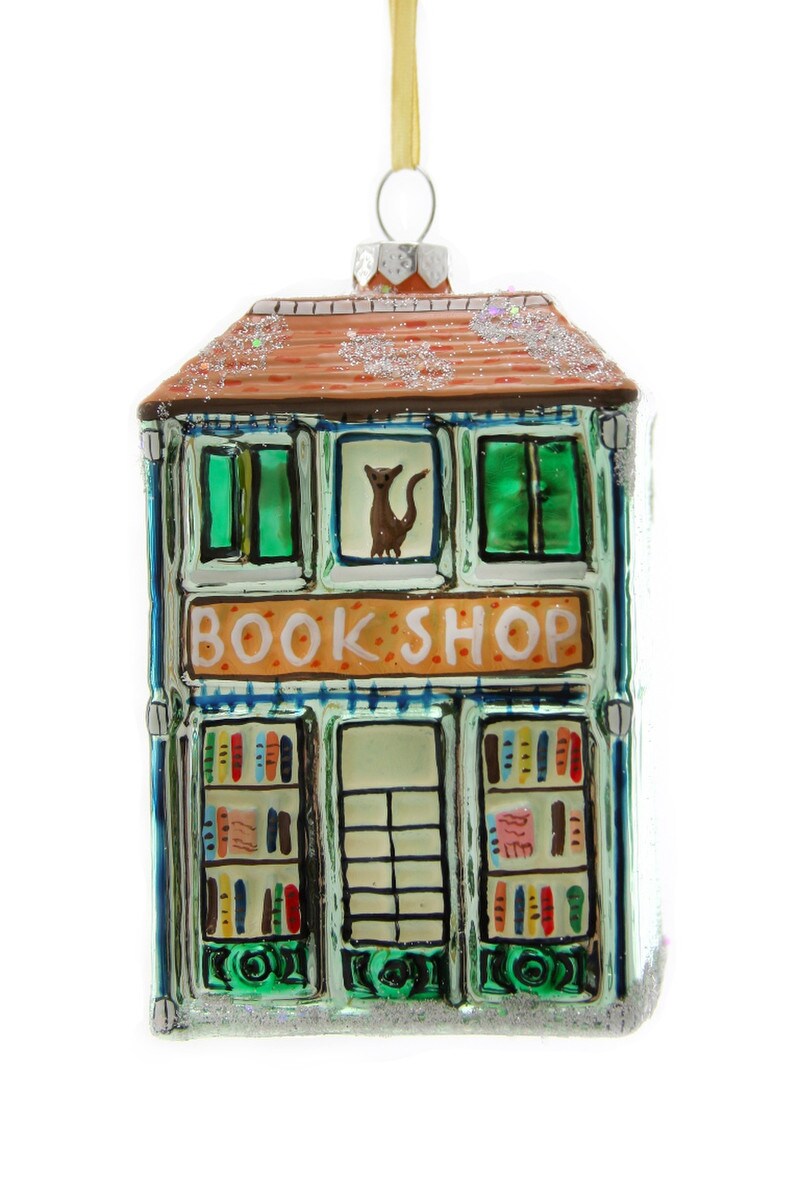 Book Shop Glass Ornament
