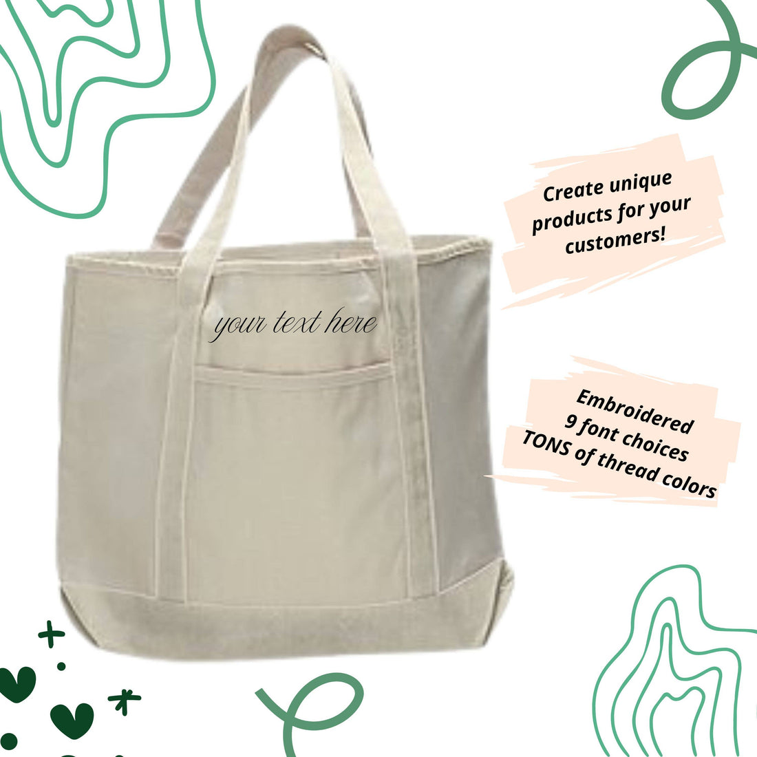 Bookmarked Embroidered Tote Bag