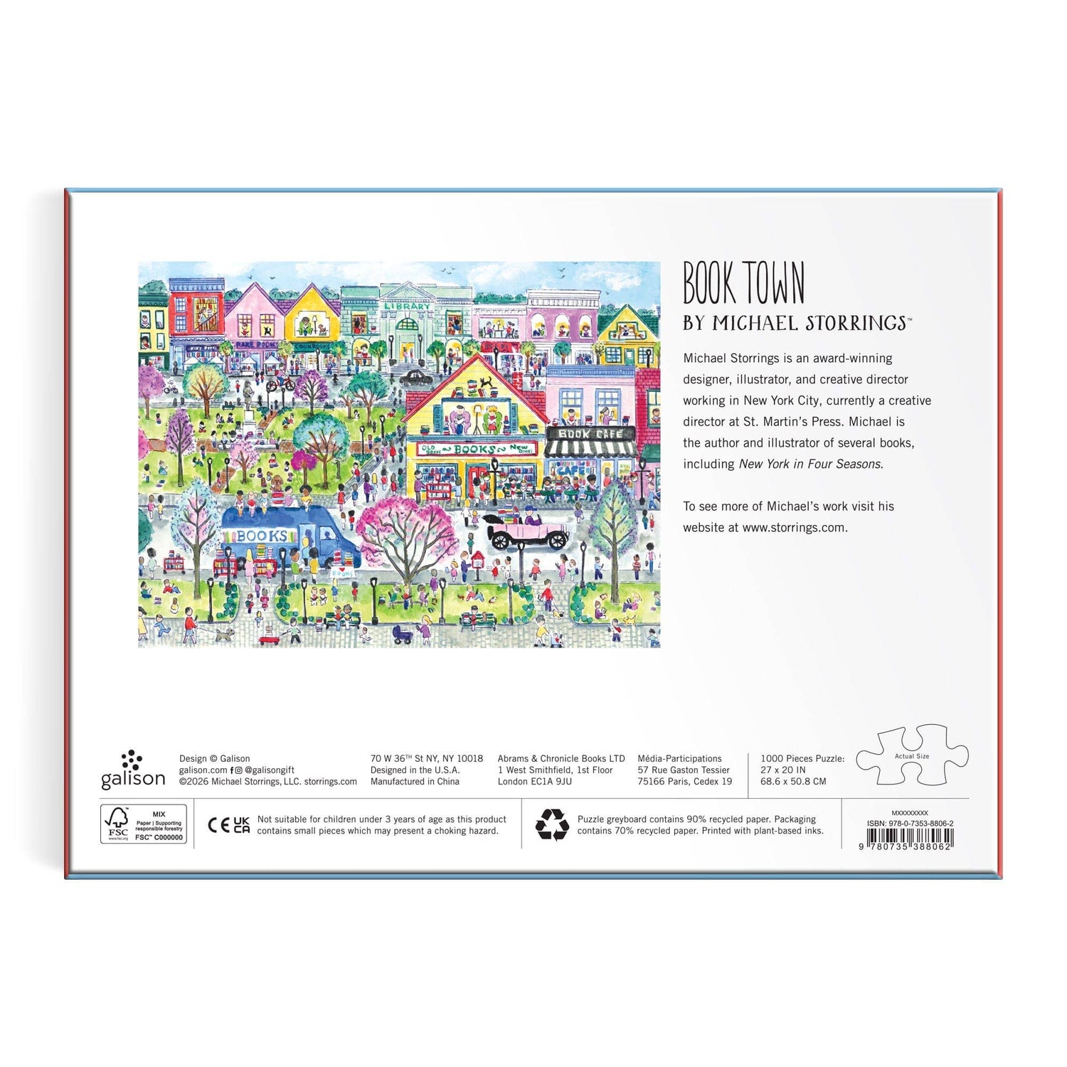 Galison:Michael Storrings Book Town 1000 Piece Puzzle