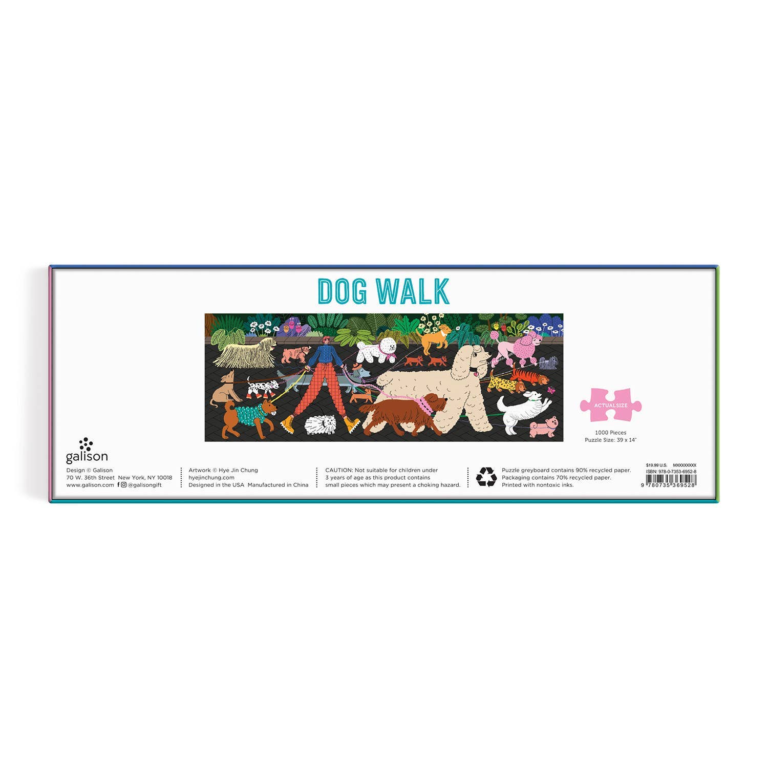 Galison: Dog Walk 1000 Piece Panoramic Puzzle