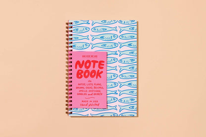 Sardines Lettepress Spiral Notebook