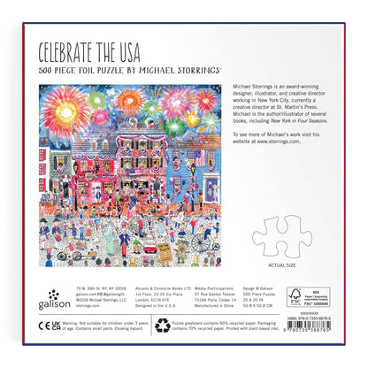 Galison: Michael Storrings Celebrate The USA 500 Piece Foil Puzzle