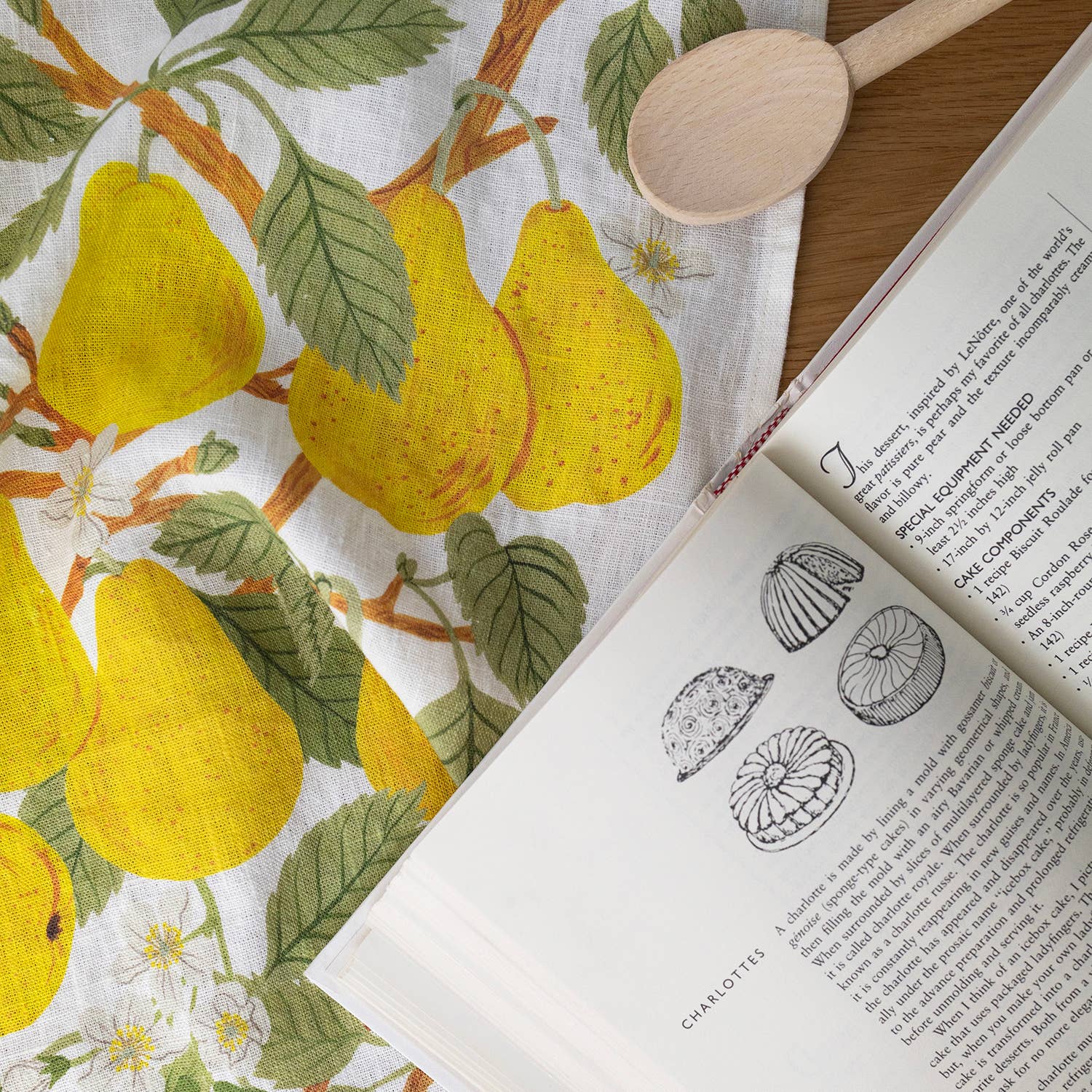 Pear Orchard 100% Linen Tea Towel
