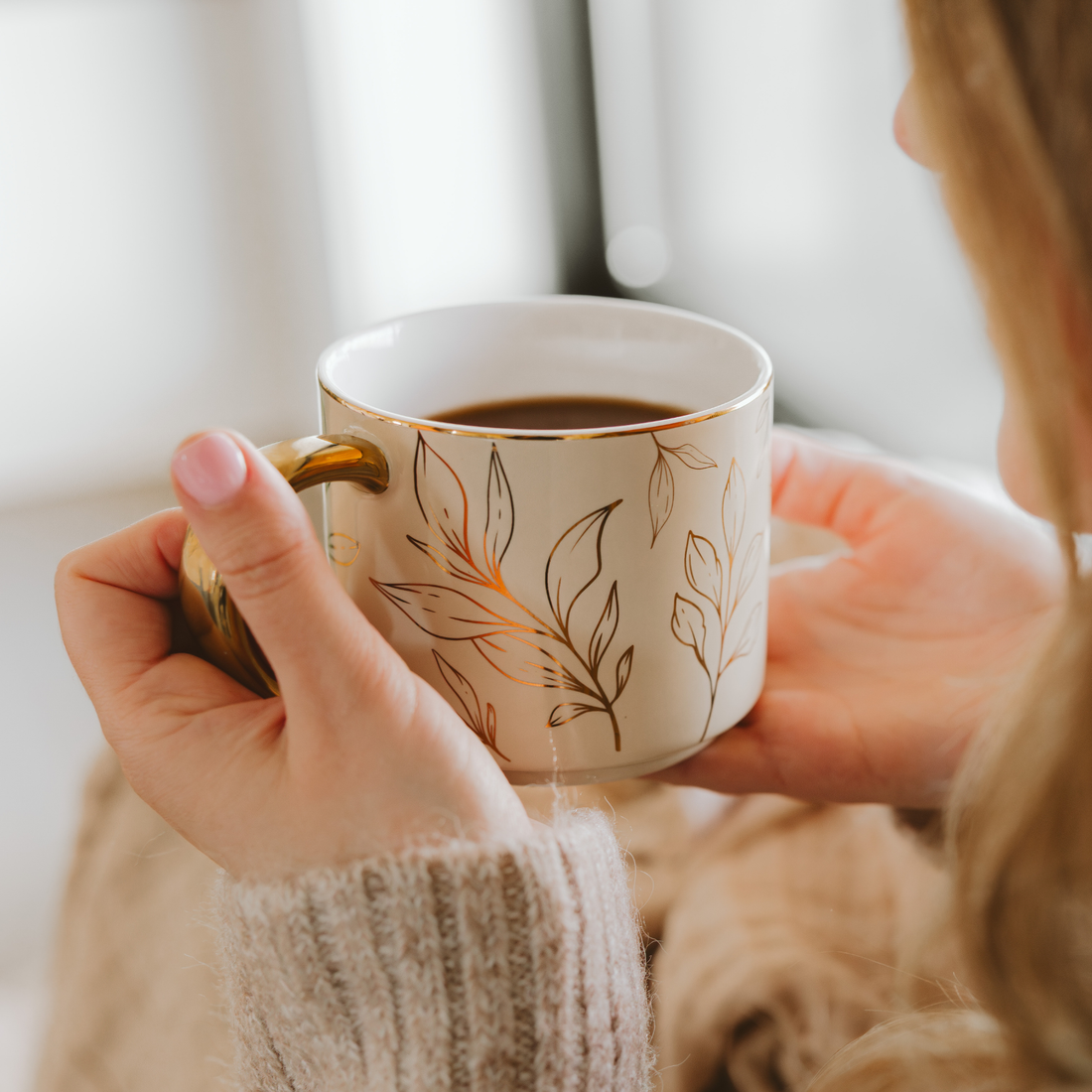Sweet Water: Gold Leaves Coffee Mug