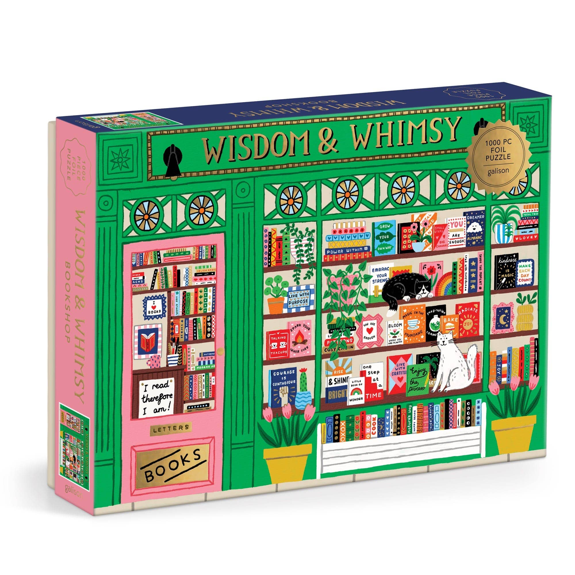 Galison: Wisdom &amp; Whimsy Bookshop 1000 Piece Foil Puzzle