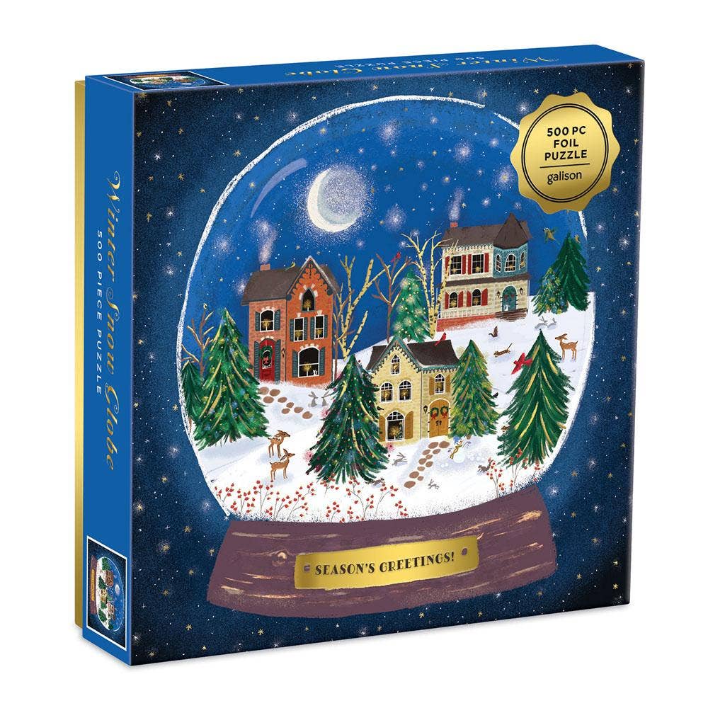 Galison: Joy LaForme Winter Snow Globe 500 Piece Foil Puzzle