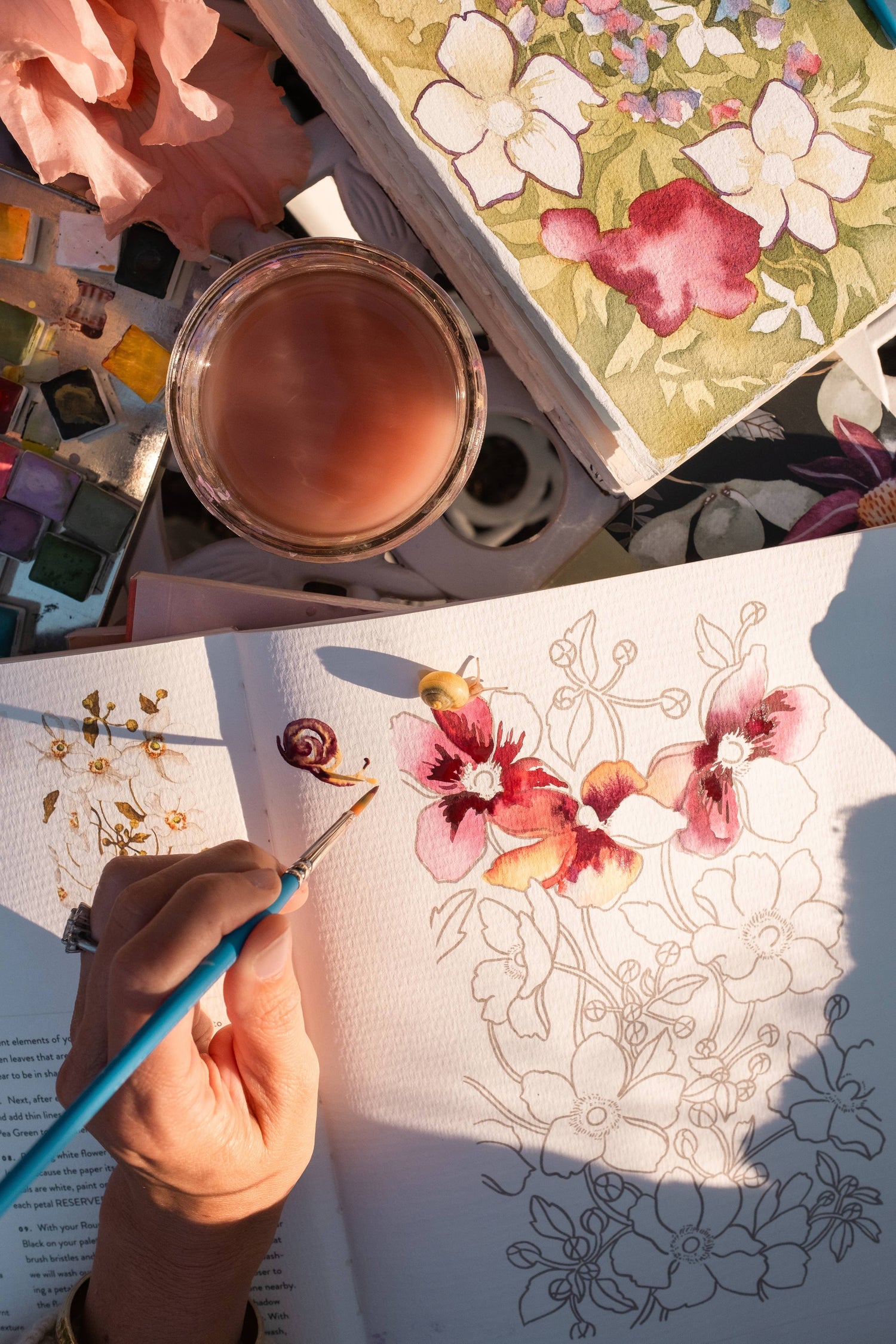 Watercolor Workbook 3: Café in Bloom