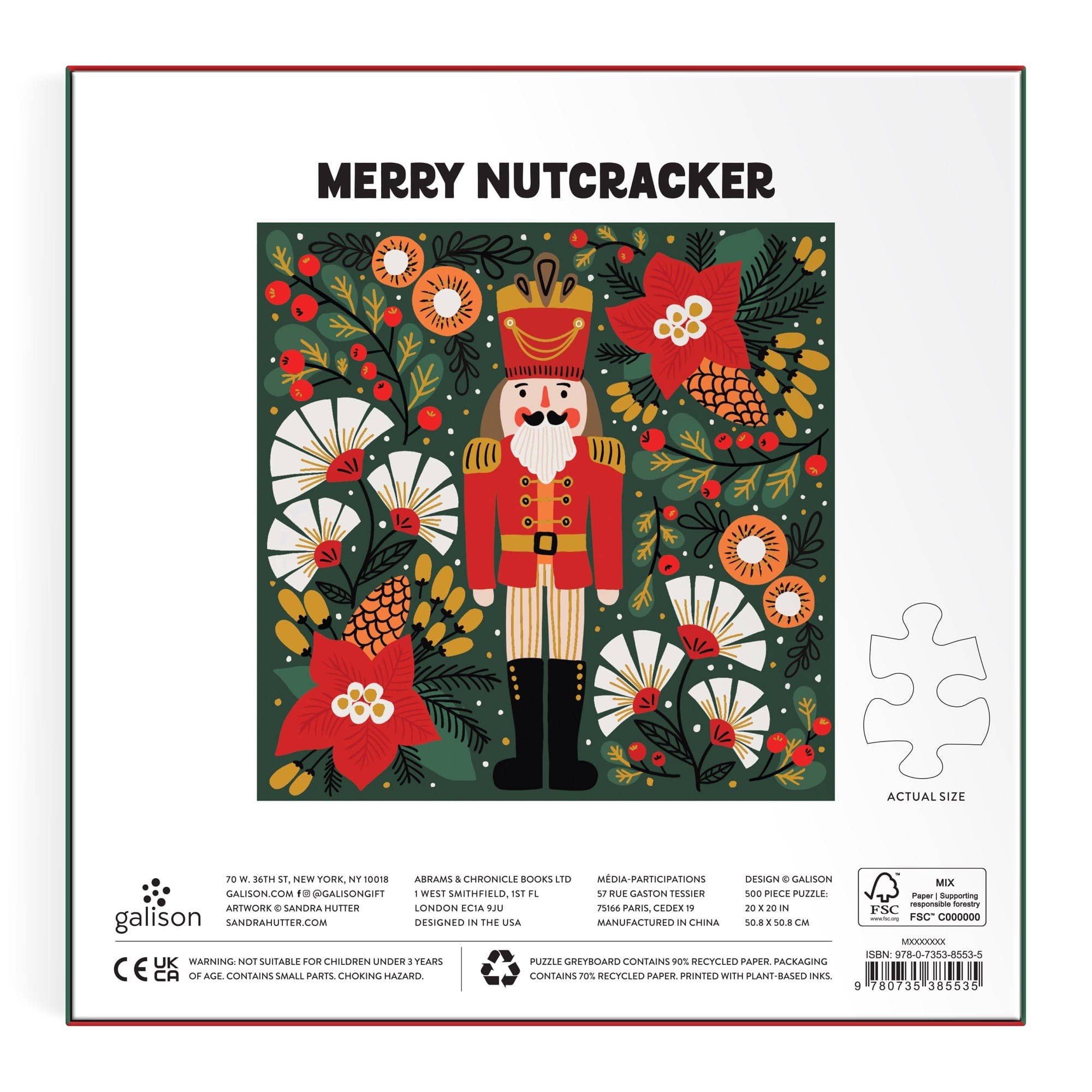 Galison: Merry Nutcracker 500 Piece Foil Puzzle