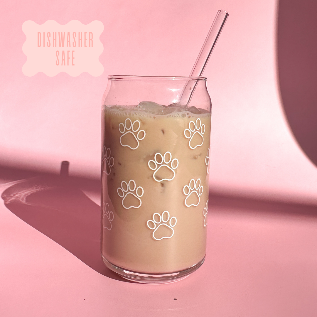 Puppy Paws Glass Can