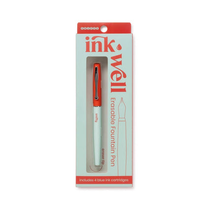 Ink Well Erasable Fountain Pen - Tomato/Mint