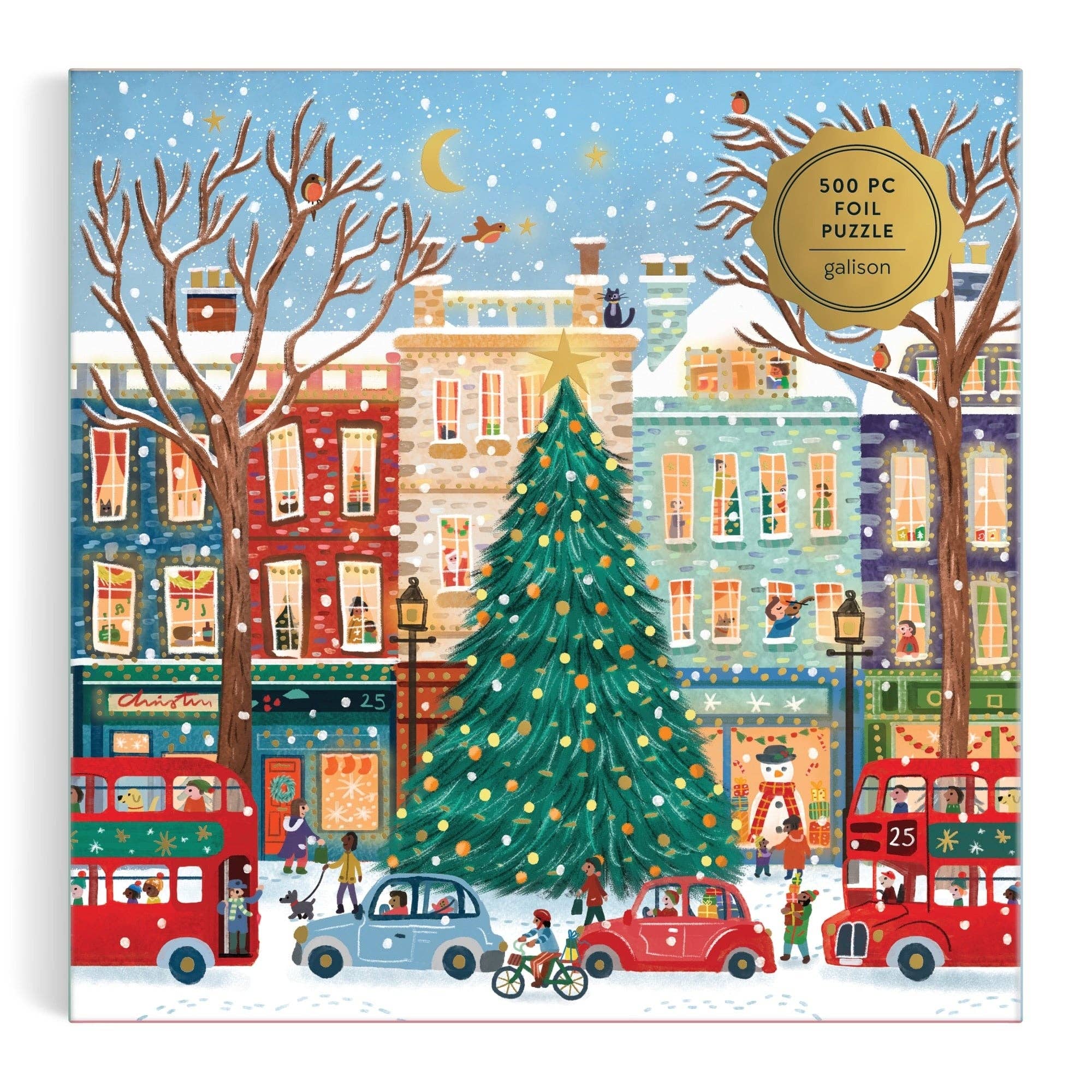Galison: Tinsel City 500 Piece Foil Puzzle