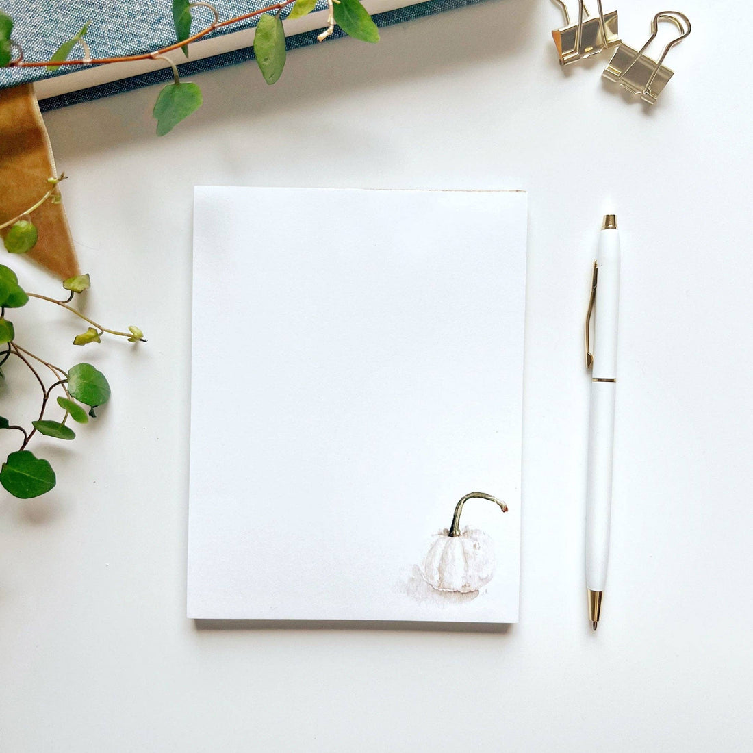 Emily Lex: White Pumpkin Notepad