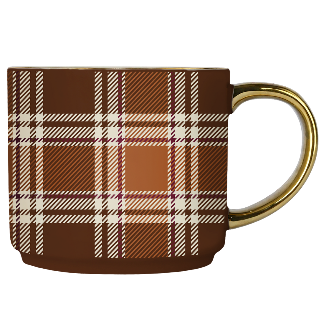 Sweet Water: Brown Plaid Coffee Mug