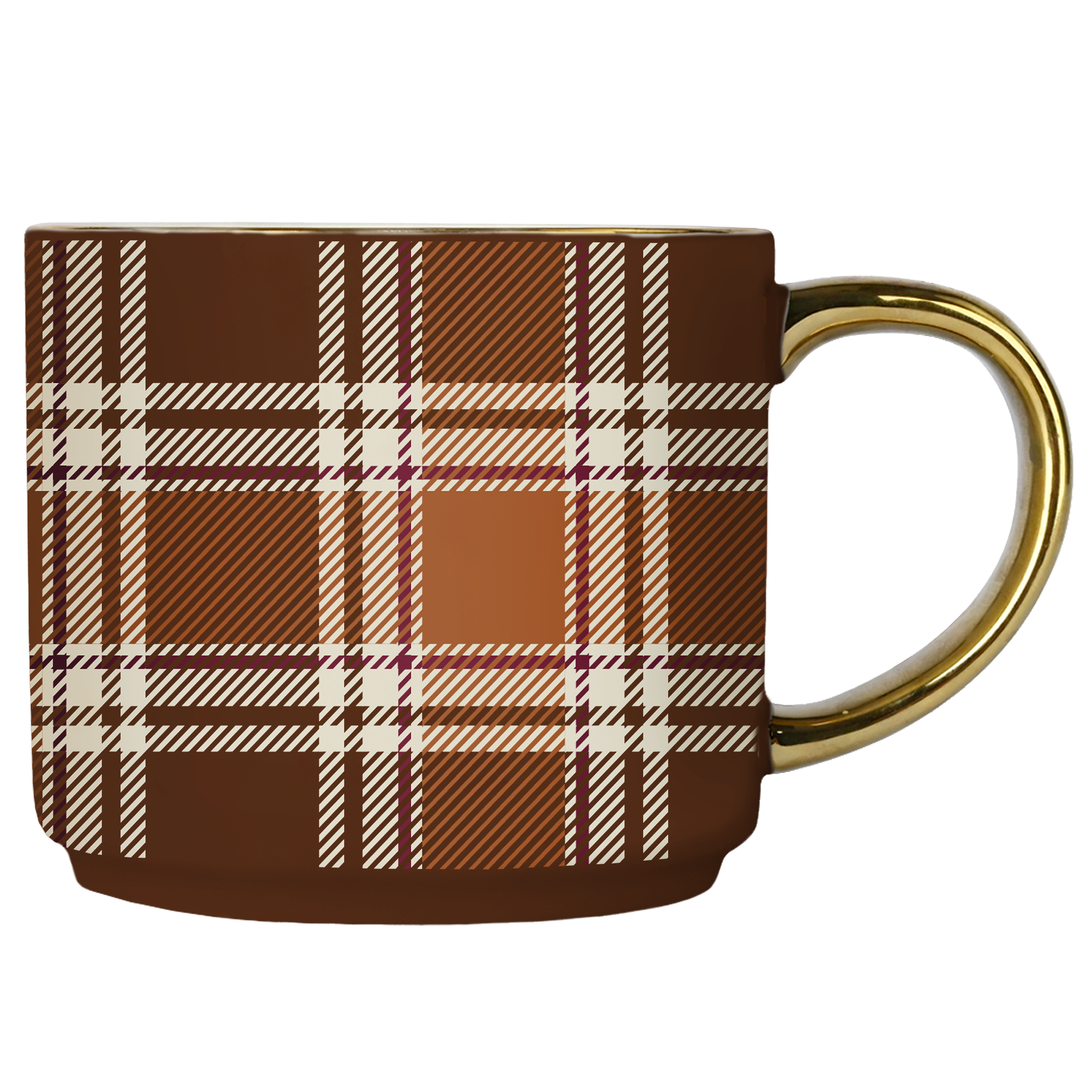 Sweet Water: Brown Plaid Coffee Mug