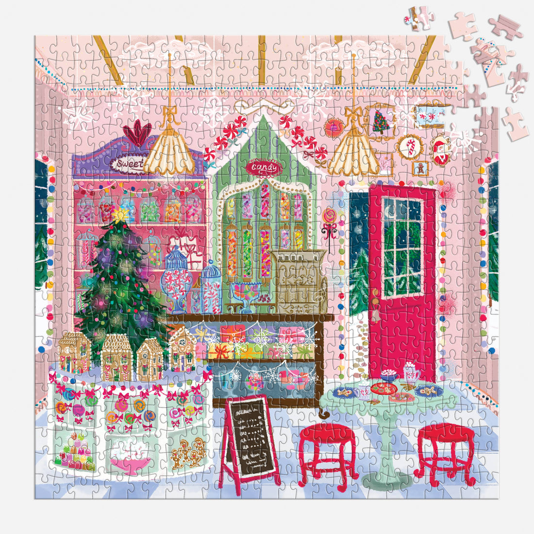 Galison: Gingerbread Cottage by Joy LaForme 500 Piece Puzzle In A House