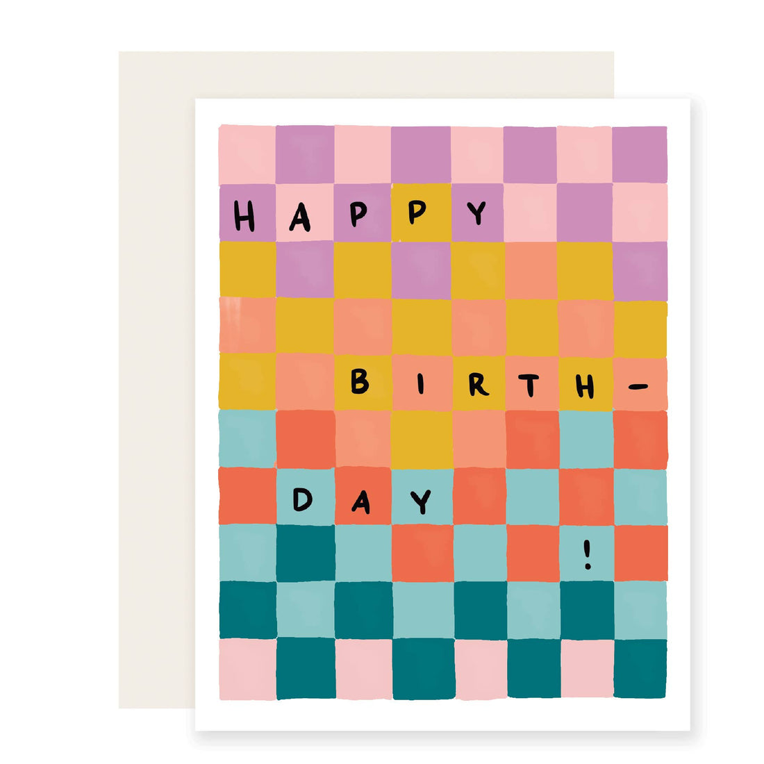 Colorful Checkerboard Birthday Card