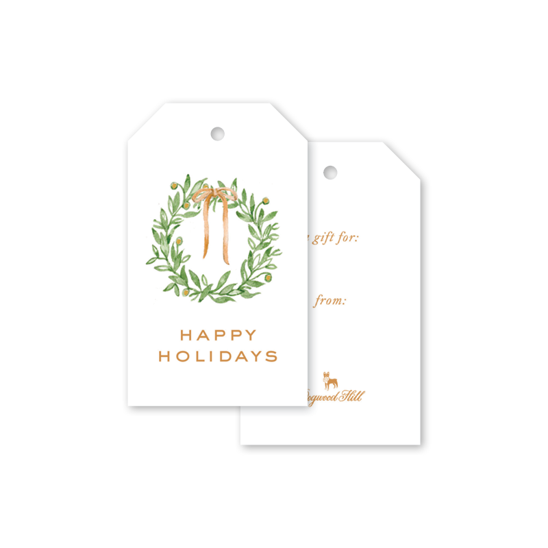 Flora Gold Holiday Gift Tags - Set of 8