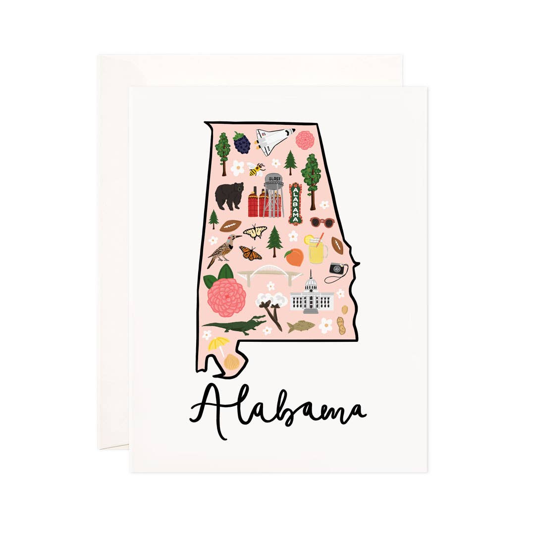 Alabama Greeting Card - State Map