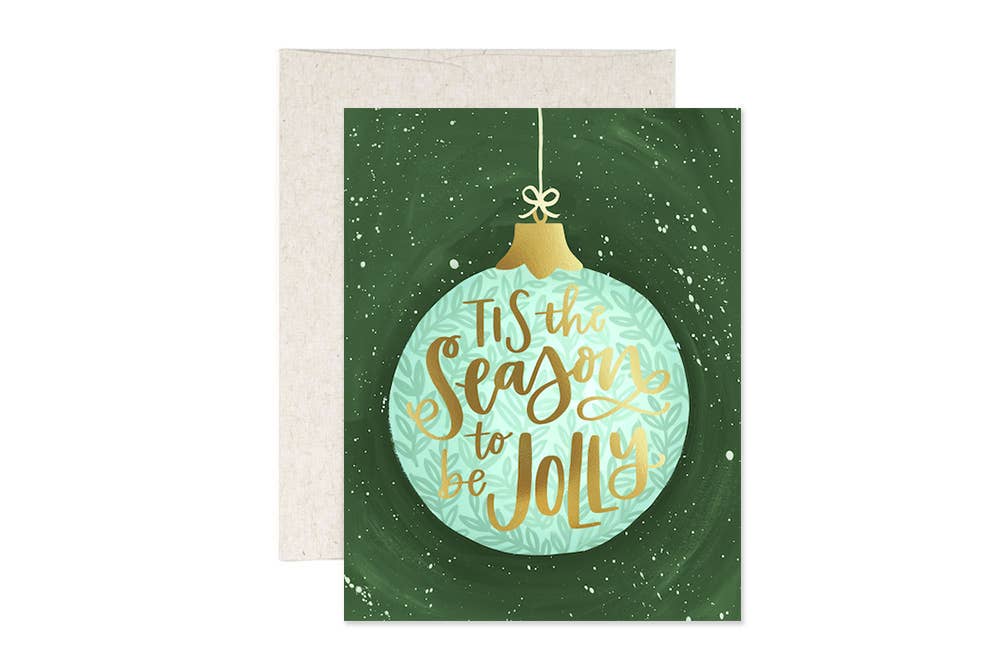 Jolly Ornament Christmas Holiday Greeting Card
