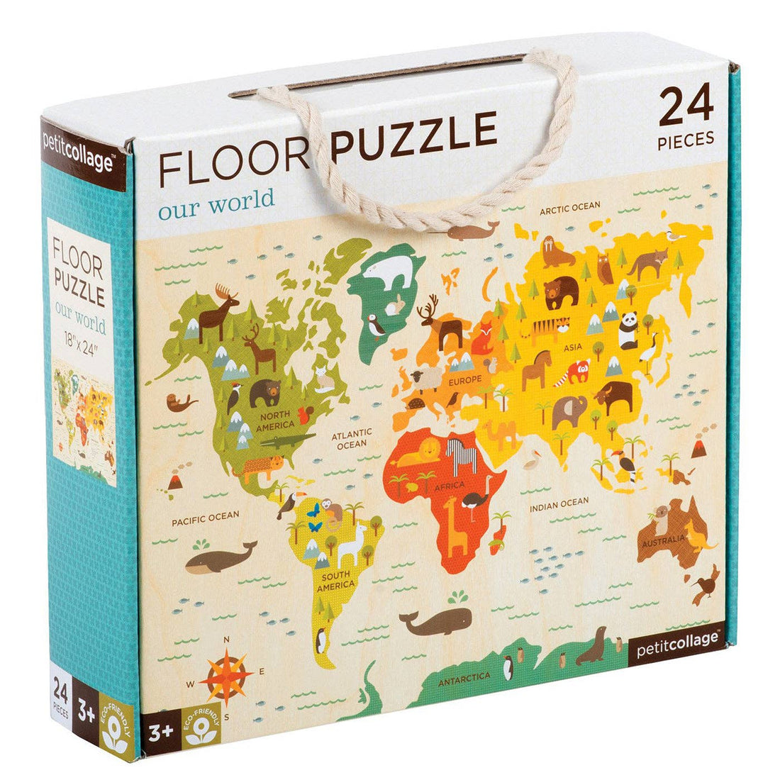 World Map Our World 24-Piece Floor Puzzle