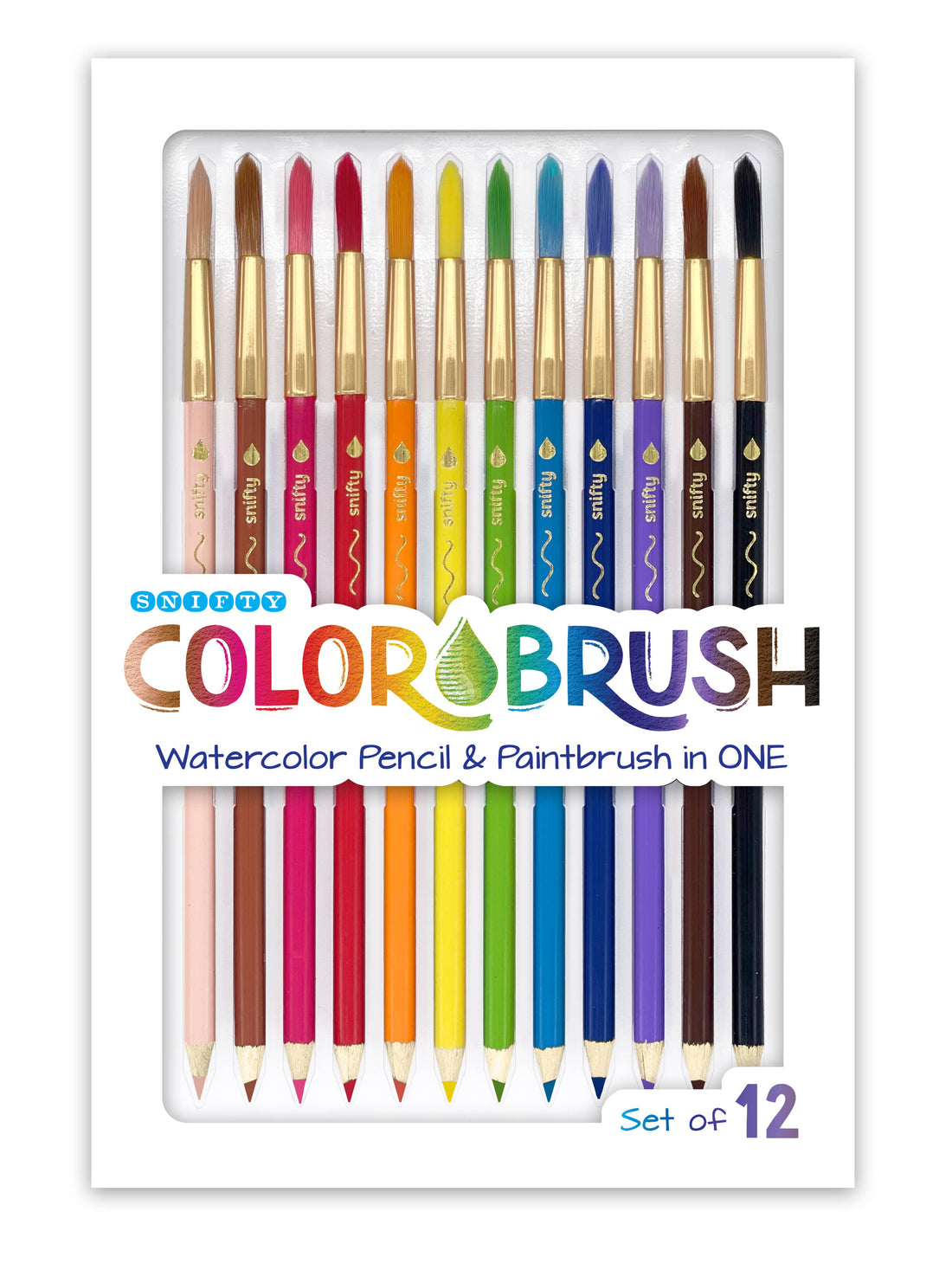 COLORBRUSH - watercolor 
pencil/paintbrush 
- SET OF 12